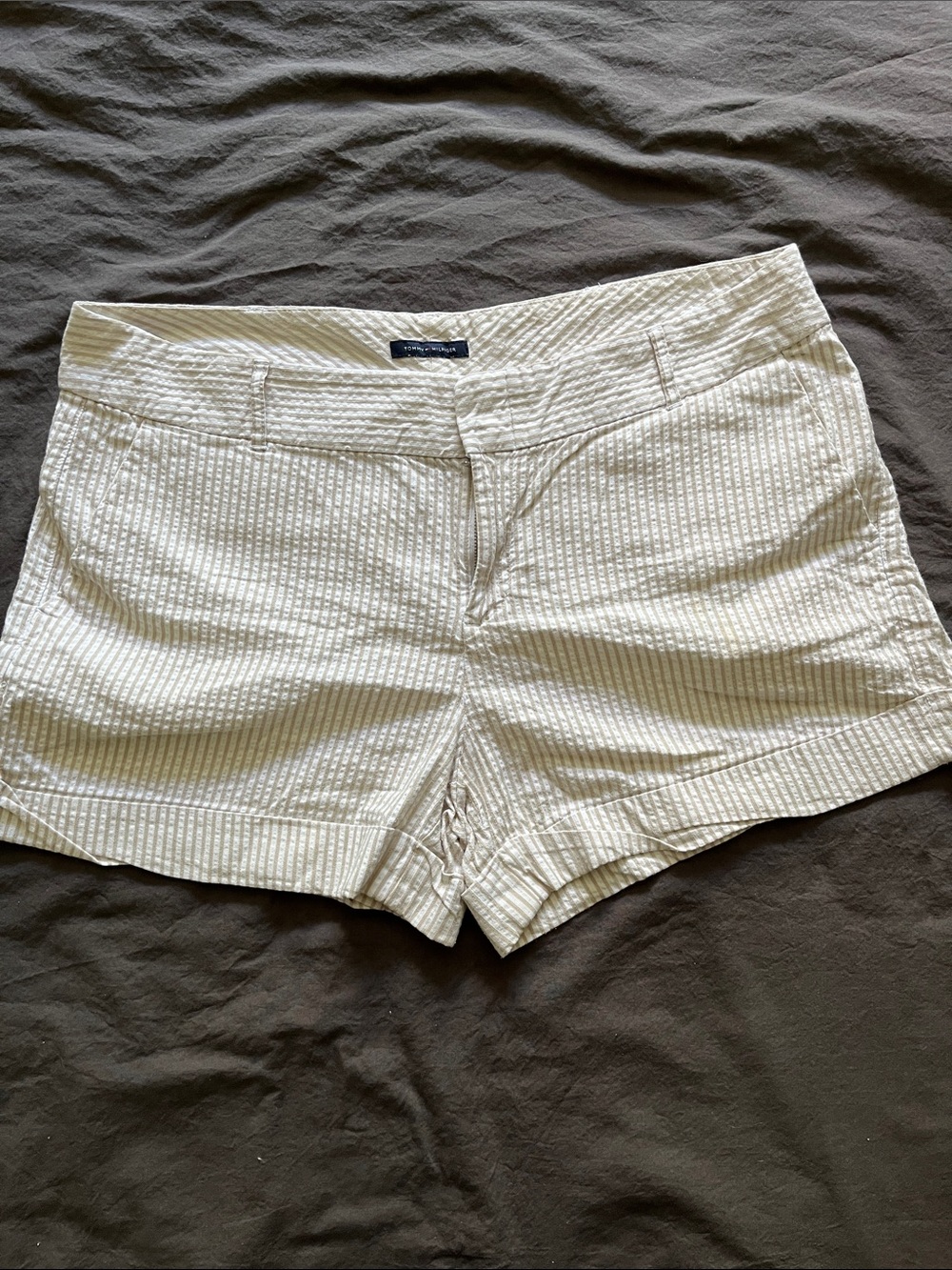 Tommy Hilfiger Cream and White Seersucker Women’s Shorts